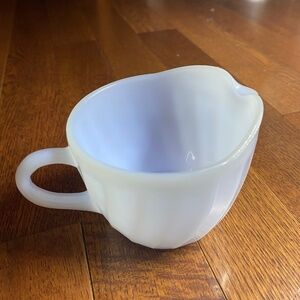 rare fire king oven ware blue Delphite swirl creamer